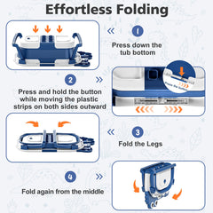 Off floor drain hole with rubber plug in Tavlshero tub for easy water release.