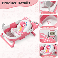 Tavlshero collapsible baby bathtub in use provides comfortable bath time for babies.