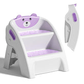 Tavlshero folding kids step stool with anti-slip surface supports safe potty training.