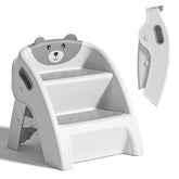 Tavlshero folding toddler step stool, bathroom use, boosts independence at sink.