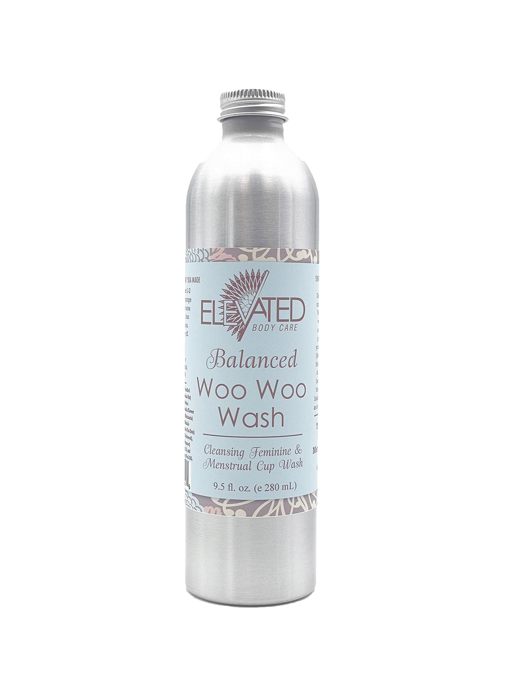 Taylor’s Elev ated Woo Woo Wash aluminum bottle for gentle everyday cleansing