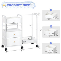 TC-HOMENY diaper caddy with hanging rod neatly stores baby clothes