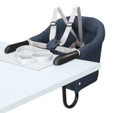 TCBunny hook-on chair tray blue for mess-free meals on the go.