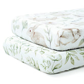 TCBunny rabbit-pattern crib sheet offers a cozy surface for baby sleep.