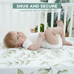 TCBunny two-pack fitted crib sheet provides everyday backup for quick changes.