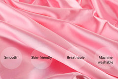Tcmyyund gray pink satin sheet color closeup highlighting gentle, breathable fabric for baby sleep.