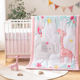 TCOYIWL cartoon quilt with unicorn and giraffe motifs for a cozy nursery vibe