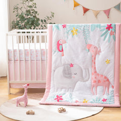 TCOYIWL cartoon quilt with unicorn and giraffe motifs for a cozy nursery vibe