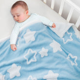 TCOYIWL baby blanket with reversible star jacquard for nursery style and comfort