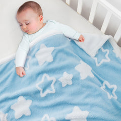 TCOYIWL baby blanket with reversible star jacquard for nursery style and comfort