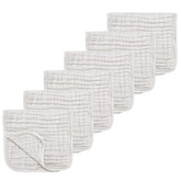 TDHD muslin burp cloths front view in white, soft touch for baby skin