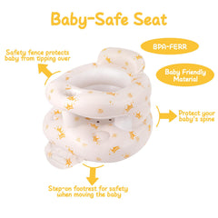 TDTOK inflatable baby seat close-up of built-in pump for quick inflation