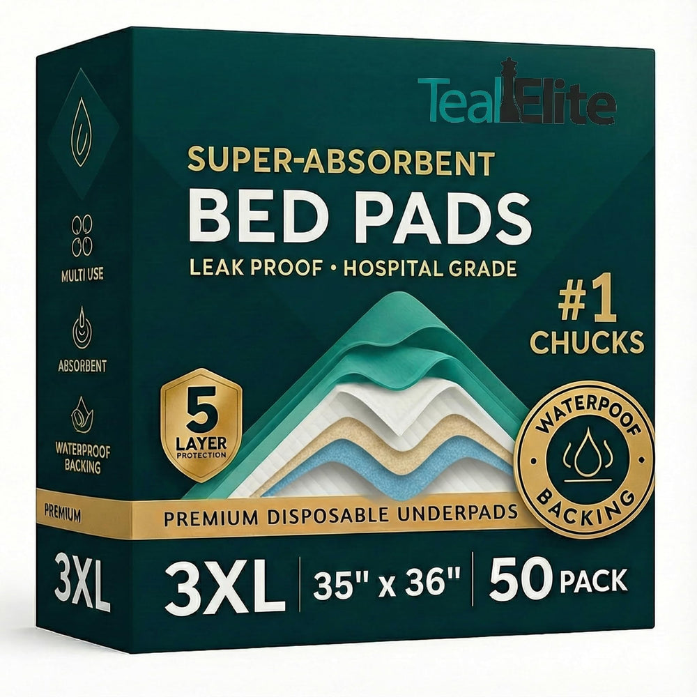 Teal Elite Chucks Pads pack of 50 for reliable daily protection.