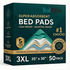 Teal Elite Chucks Pads pack of 50 for reliable daily protection.