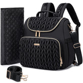 Tealari 4-in-1 diaper bag backpack on model, stylish, versatile everyday parenting solution.