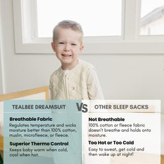 Tealbee Dreamsuit with 2-way zipper for easy nighttime diaper changes