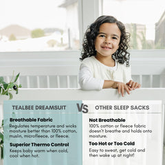 Tealbee Dreamsuit bamboo rayon cotton blend feels soft and breathable against skin.
