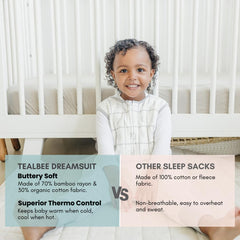 Tealbee Dreamsuit bamboo rayon fabric stays breathable and soft.