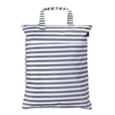 Teamoy travel hanging wet-dry bag in gray stripes for easy organization.