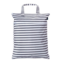 Teamoy travel hanging wet-dry bag in gray stripes for easy organization.