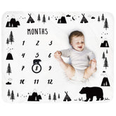 Tebaby baby milestone blanket bear design for cozy monthly photos and keepsake memories