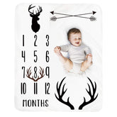 Tebaby milestone blanket with deer design for adorable monthly photos