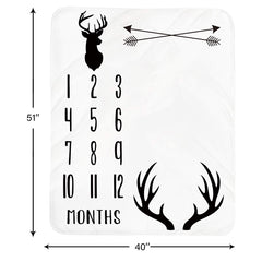 Tebaby woodland milestone blanket backdrop for nursery decor