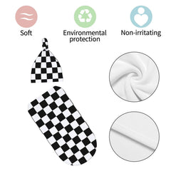 Tebjh checkered swaddle hat adds warmth and style for babies
