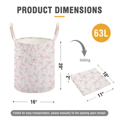TECHMILLY Bowknot laundry hamper demonstrates folding for easy under-bed storage.