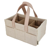 Teddy Caddy sherpa outer close-up showcases plush texture and neutral nursery appeal.