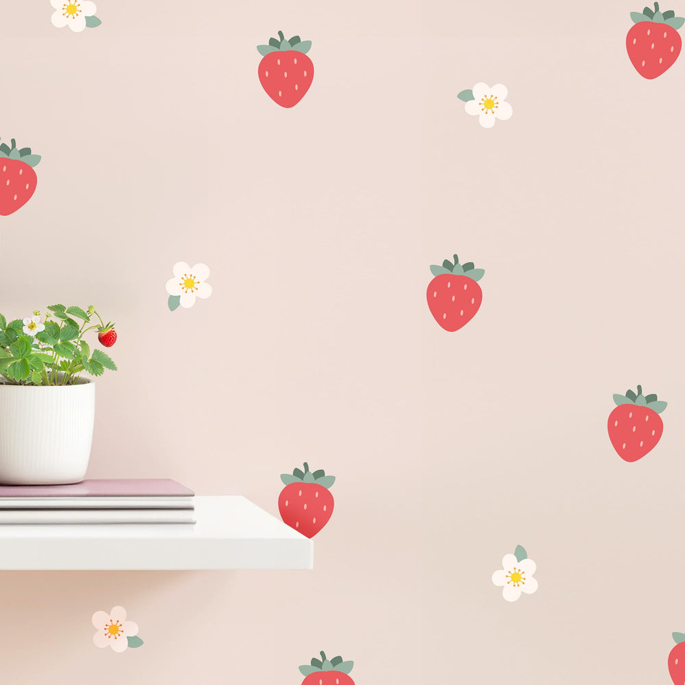 Teddylabels strawberry wall decal set brightens nurseries with cheerful fruit accents.