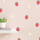 Teddylabels strawberry wall decal set brightens nurseries with cheerful fruit accents.