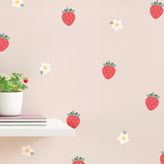 Teddylabels strawberry wall decal set brightens nurseries with cheerful fruit accents.