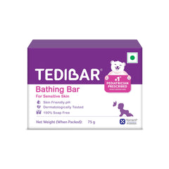 TEDIBAR Curatio baby bath bar 75g front view for gentle skincare