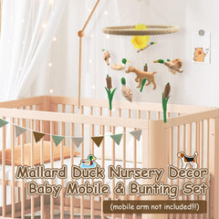 Teeloray Nursery Bunting 7.75ft creates a cohesive, gender-neutral crib aesthetic.