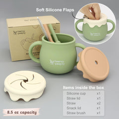 Teensy Peepsy open-cup-transition supports teething toddlers adjusting to regular cups.