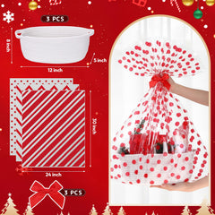 Teenyyou satin bows on red gift bags for premium wrapping