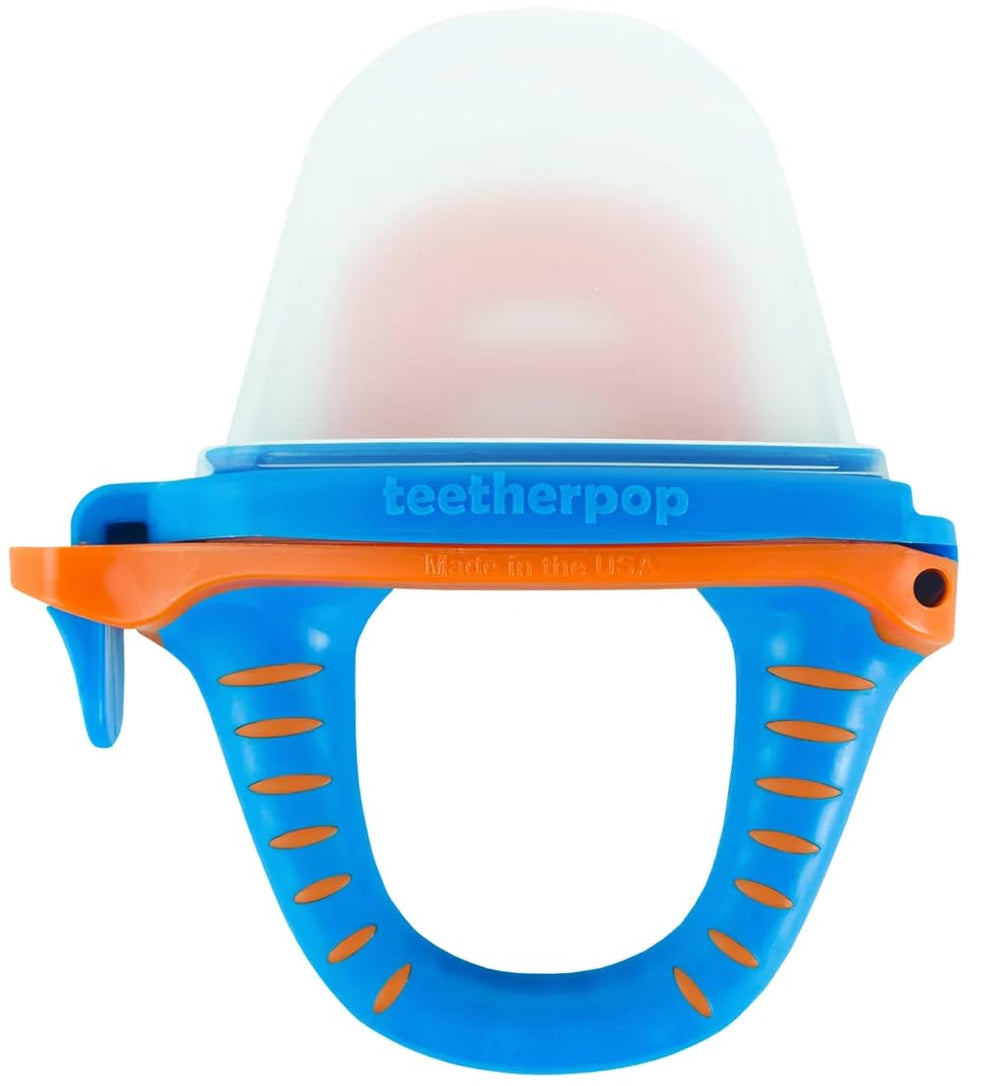 Teetherpop fillable teether highlights a breastmilk popsicle for soothing gums on the go.