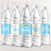 Teling blue boy foil bottle label for elegant baby shower decoration and durable wear