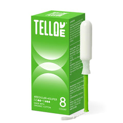 Tellove tampon with 100% organic cotton core for gentle skin contact