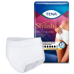 TENA Super Plus underwear side profile highlighting flexible, comfortable fit.