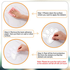 Tenare 3-inch paw mirror decal fits tight spaces without crowding.
