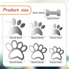 Tenare 4-inch paw mirror decal brightens spaces with playful pet accents.