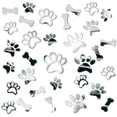 Tenare paw mirror decal in 6-inch size adds reflective charm to living room.