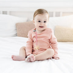 TenderBabe stainless steel clip with rounded edges protects clothing fabrics.