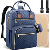 Tenot diaper bag backpack in peacock blue front view for organized on-the-go use