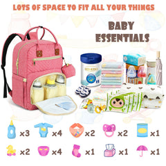 Tenot diaper bag backpack featuring stroller straps for hands-free travel.
