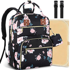 Tenot diaper backpack with a folding changing pad for easy on-the-go diaper changes