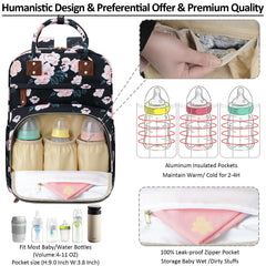 Tenot diaper bag insulated bottle pockets keep bottles warm or cool