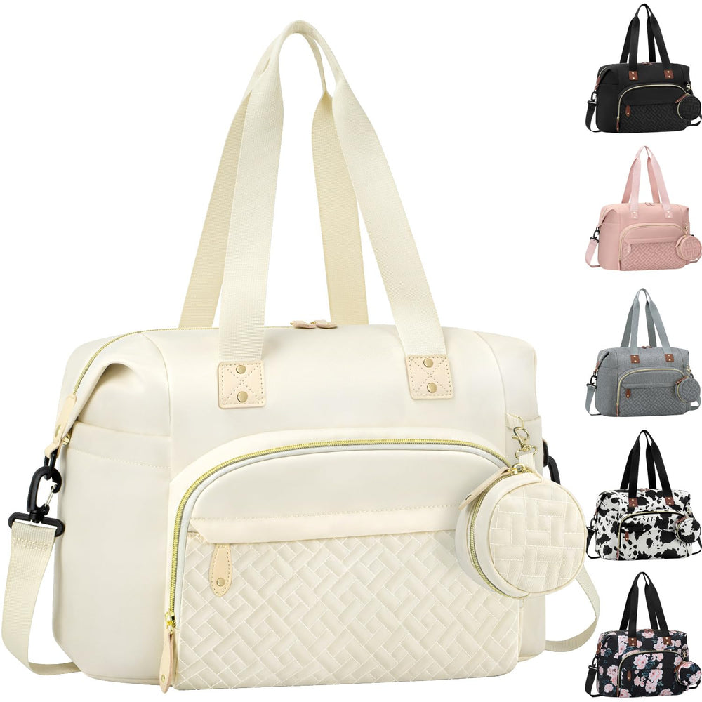 Tenot diaper bag tote front view with a spacious main compartment for organized baby essentials
